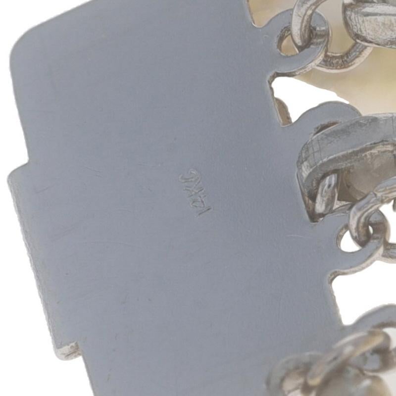 Fünfreihige Halskette aus Weißgold mit Süßwasser-Zuchtperlen, abgestuft, 15 3/4