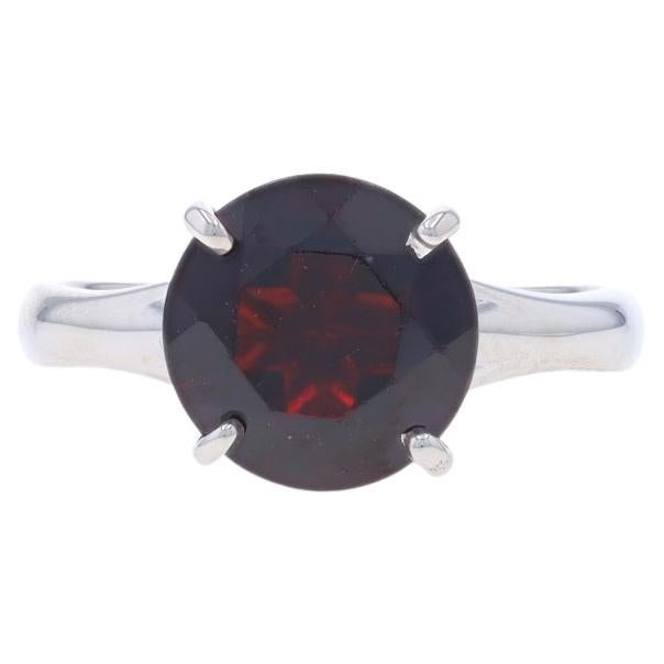 Verlobungsring aus Weißgold mit Granat Solitär - 14k rund 2,61 Karat