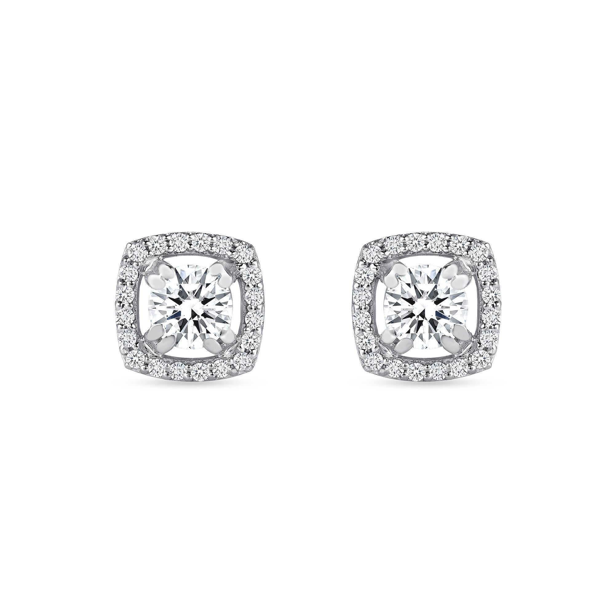 White Gold Genuine Diamond Earrings In New Condition For Sale In Beverly Hills, CA