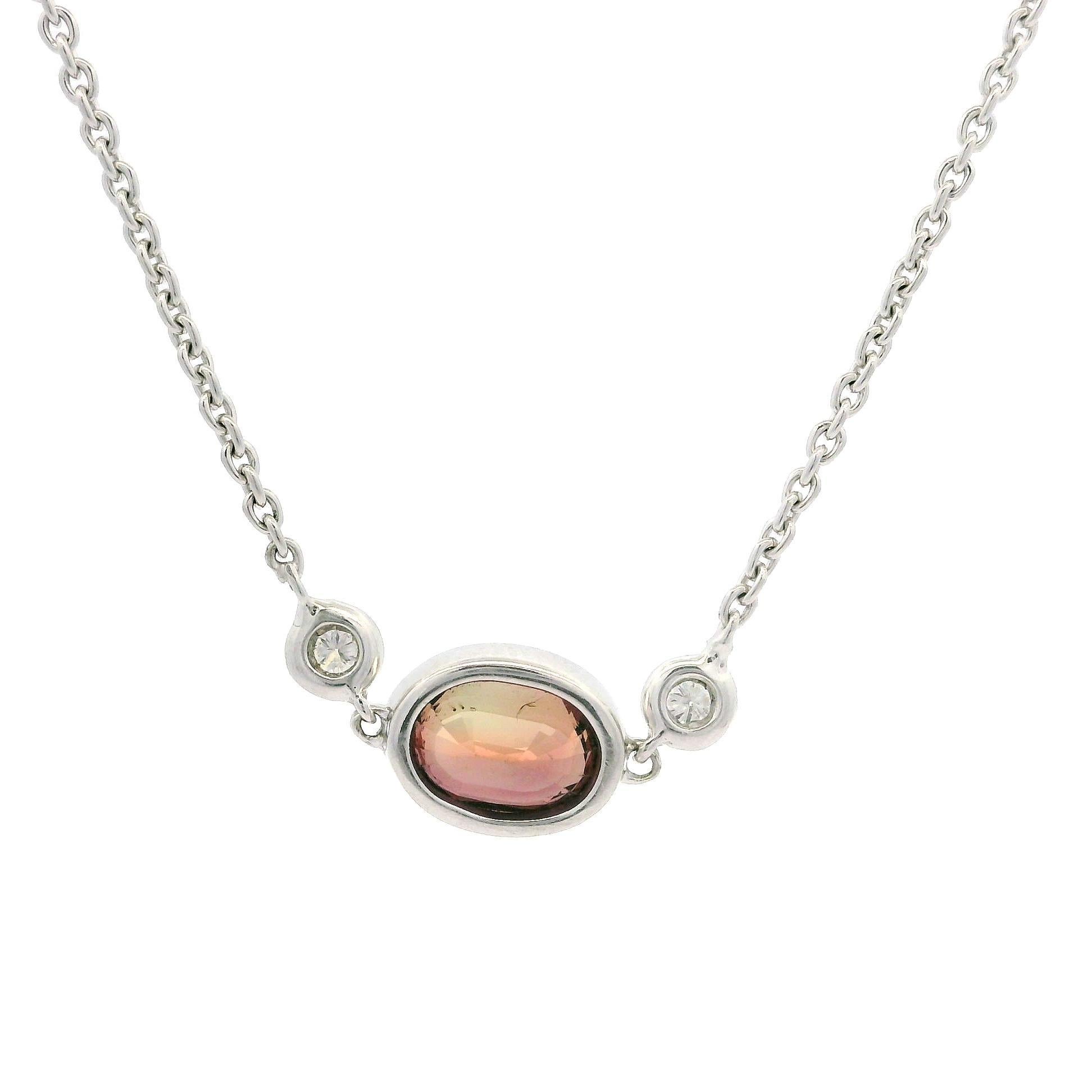 White Gold GIA 1.13ctw No Heat Reddish Pink Sapphire Bezel Pendant Necklace For Sale 1