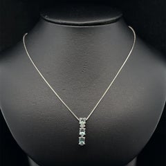 White Gold GIA 1.27ctw Oval Brazil Alexandrite Diamond 3 Stone Pendant Necklace