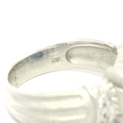 White Gold GIA 2.55ct Rare Dark Blue Spinel Diamond Sandblast Matte Column Ring
