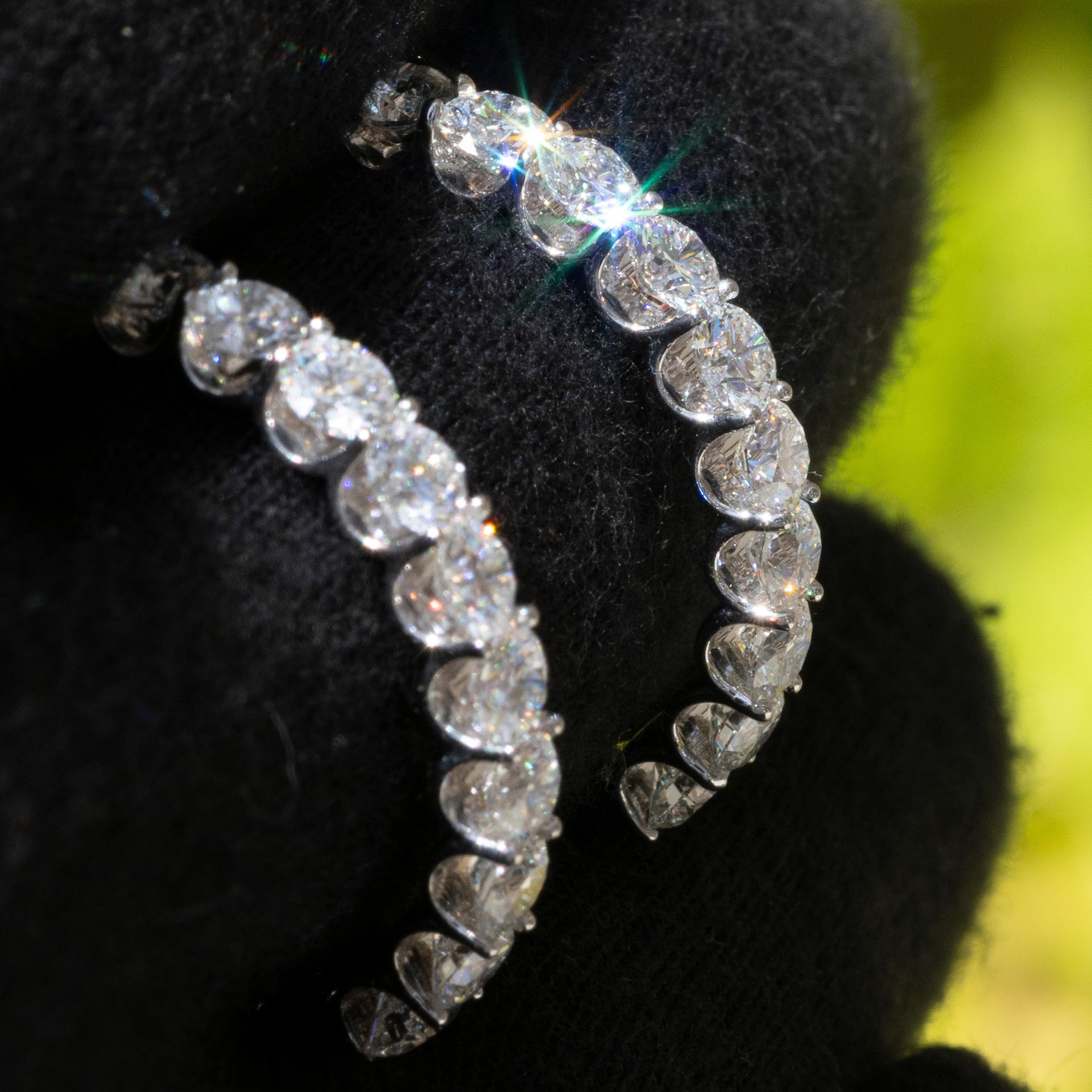 White Gold GIA Certified Natural Internally Flawless Inside Out Hoop Earrings 2