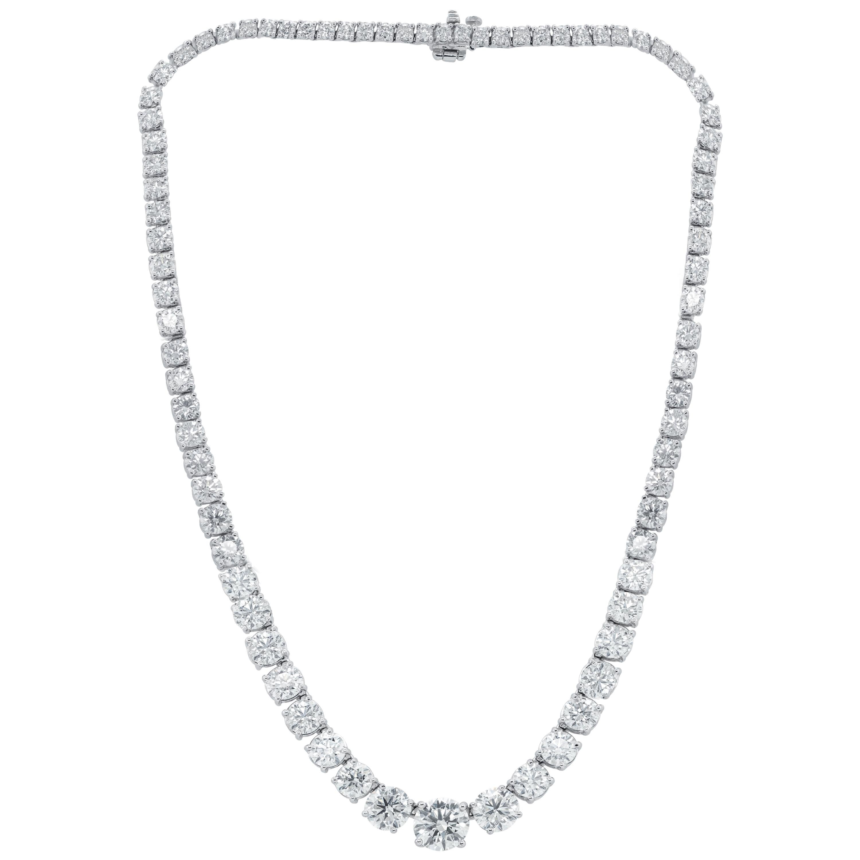 diamond tennis necklace graduated