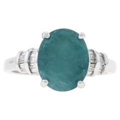 White Gold Grandidierite Diamond Ring - 10k Oval 3.42ctw
