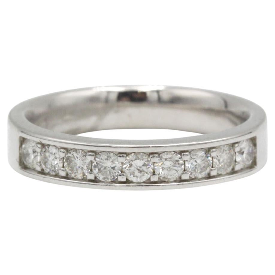 White Gold Half Eternity Band with 9 Round Diamonds – G VS Quality – 0.72ct