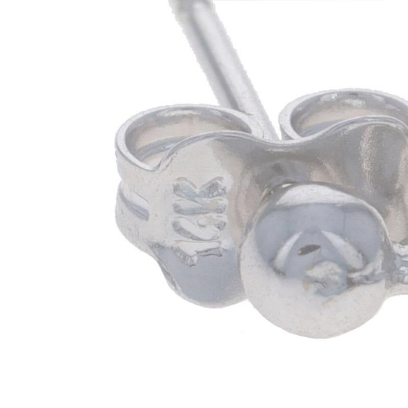 Orecchini a goccia a barra curva in oro bianco Whiting 14k in vendita 1