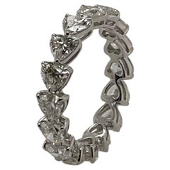 White Gold Heart Shaped Diamond Eternity Band