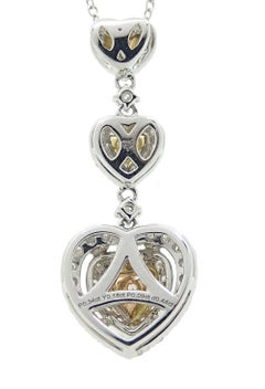 White Gold Heart Shaped Pendant Necklace
