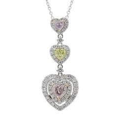 White Gold Heart Shaped Pendant Necklace