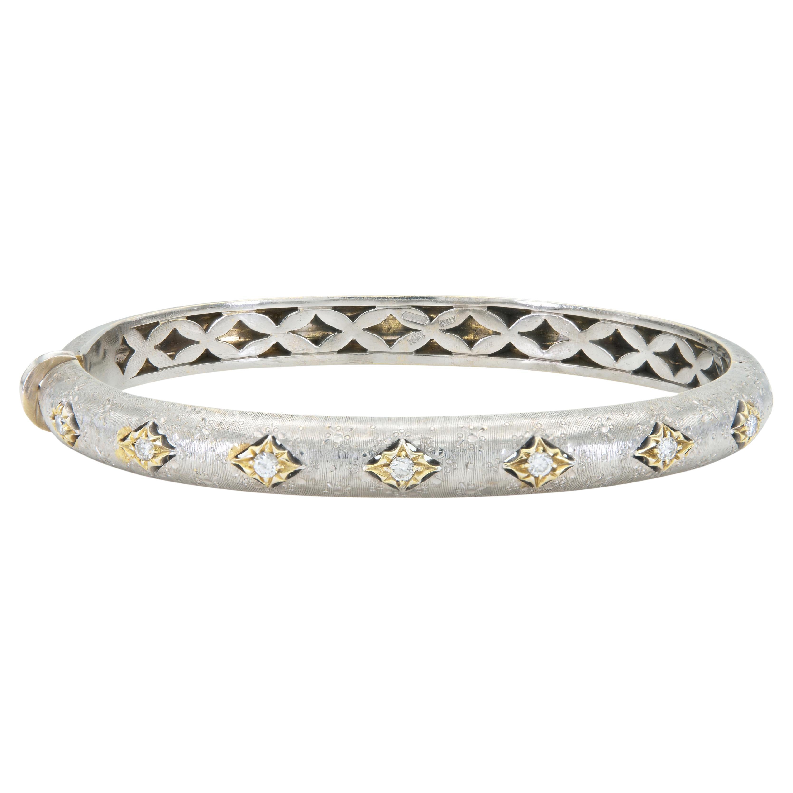 Bracciale con cerniera in oro bianco e diamanti