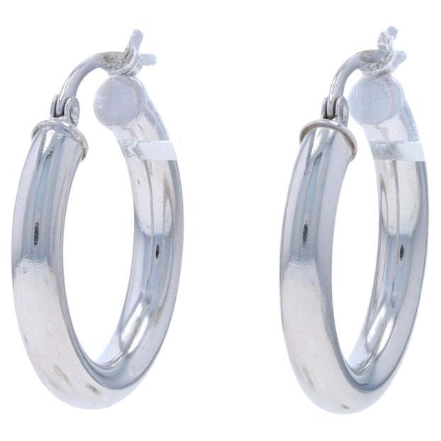 Orecchini a cerchio in oro bianco - 14k - forati
