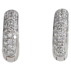 Pendientes de aro de oro blanco con pavé de diamantes