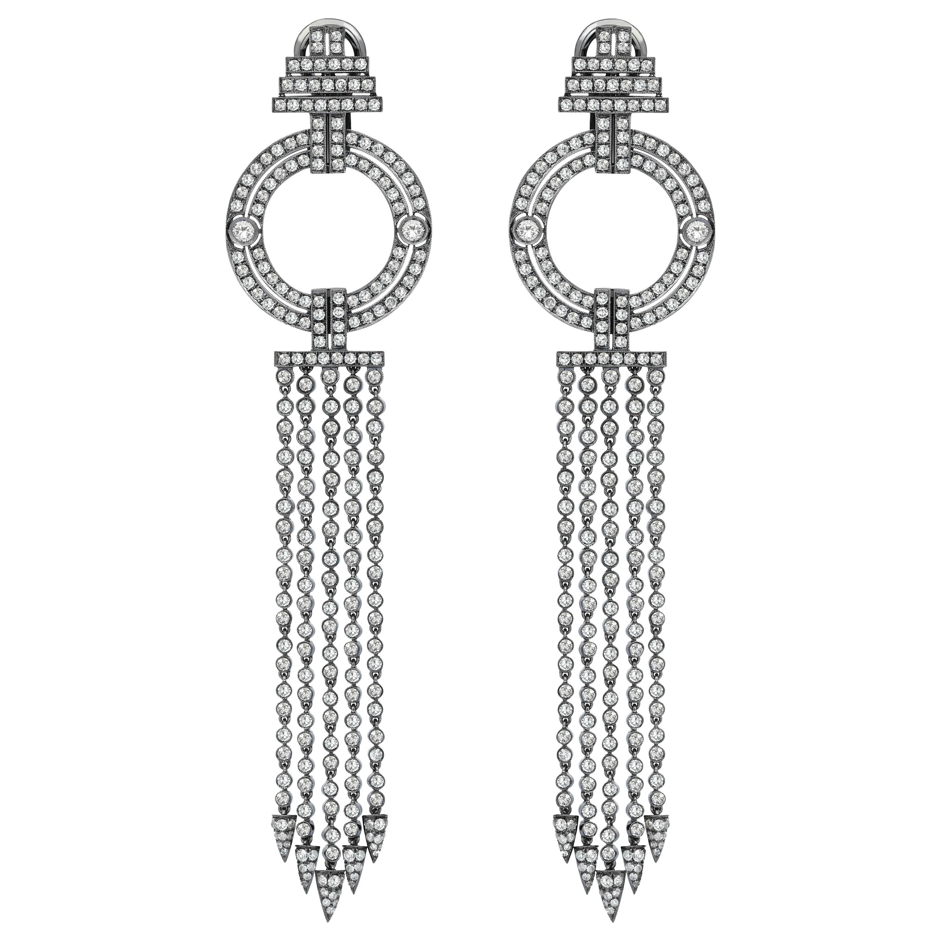 White Gold Icy Diamond Earring For Sale