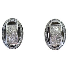 White Gold Invisible Set Diamond Earrings