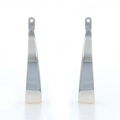 White Gold J-Hook Earring Enhancers - 18k Drop Stud Jackets
