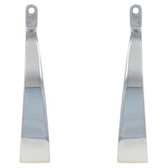 White Gold J-Hook Earring Enhancers - 18k Drop Stud Jackets
