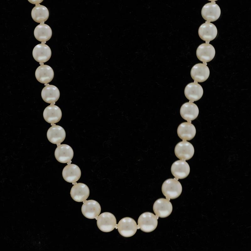 Perlina Collana con fili di perle annodati in oro bianco da 17 3/4