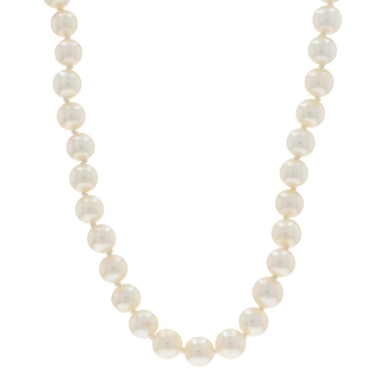 Collana con fili di perle annodati in oro bianco da 17 3/4