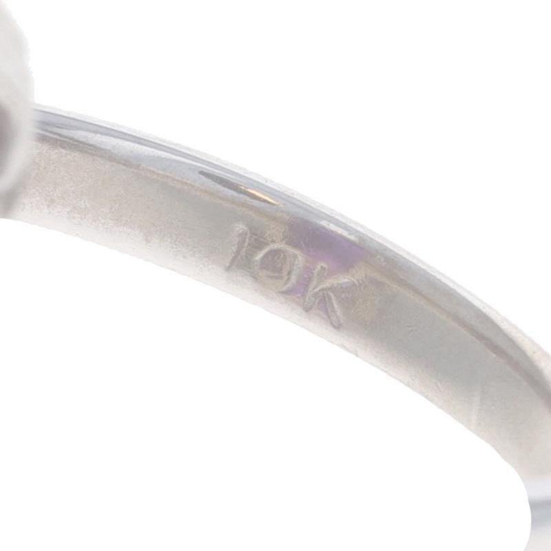 White Gold Lab Created Sapphire Vintage Solitaire Ring - 10k Emerald 16.40ct For Sale 3