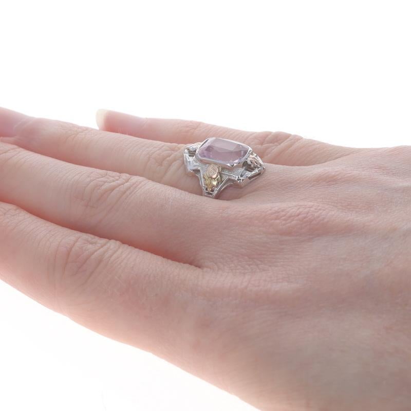 Bague cocktail Art déco en or blanc -14 carats ciseaux 8,25 carats 4 1/4 Bon état - En vente à Greensboro, NC