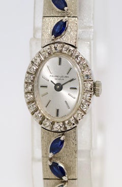 White Gold Ladies Wrist Watch by Favre-Leuba, with Diamonds and Blue Sapphires