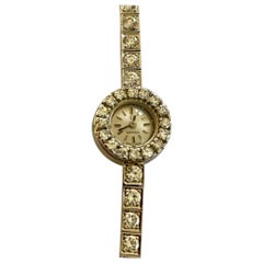 White Gold Lady's Watch, Omega 1964 Set with Diamonds