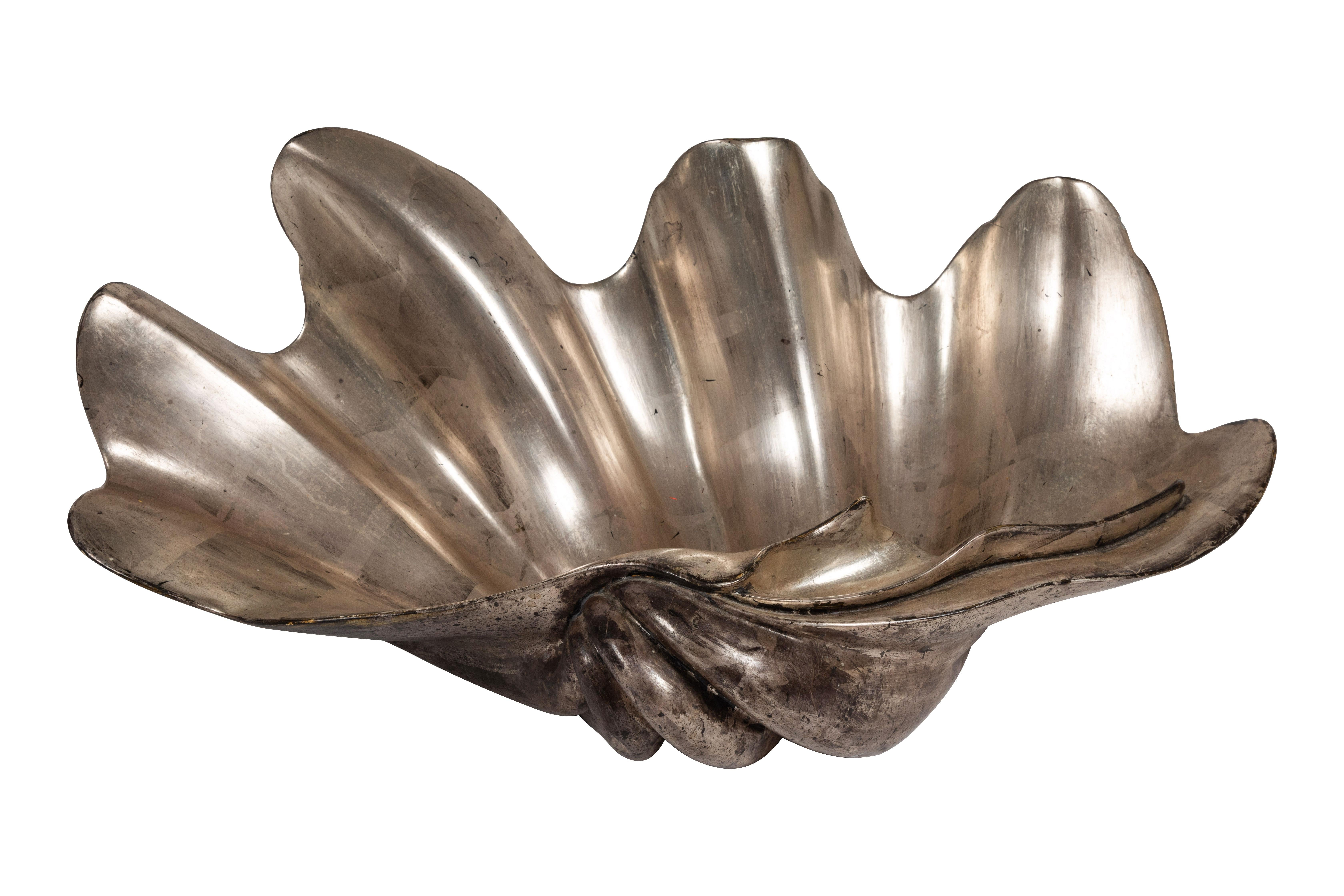 Weißgold Blatt Clamshell Form Bogen (Rokoko) im Angebot