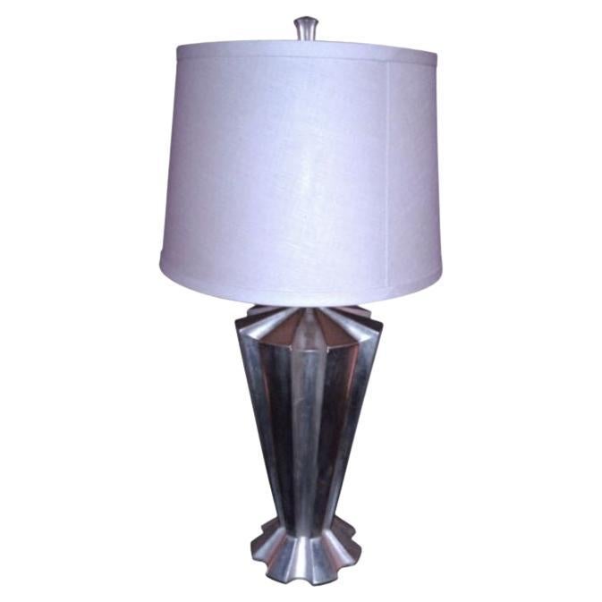 White Gold Leaf Rio Table Lamp by Bryan COX For Sale