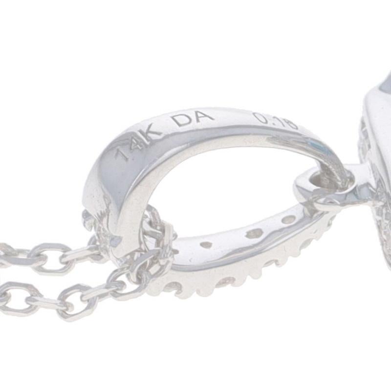 Collana con ciondolo in oro bianco London Blue Topaz Diamond 14k Asscher 3.06ctw Adjust in vendita 2