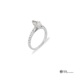 White Gold Marquise Cut Diamond Ring 1.01ct G/SI2 EGL Certified