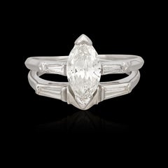 White Gold Marquise Diamond Wedding Set