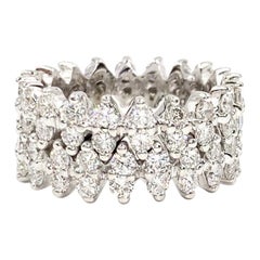White Gold Marquise Illusion Wide Diamond Band