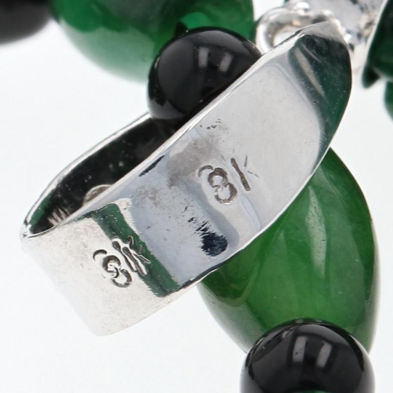 Women's or Men's White Gold Maw Sit Sit, Onyx, and Diamond Fish Necklace 18k .20 Carat Stainless