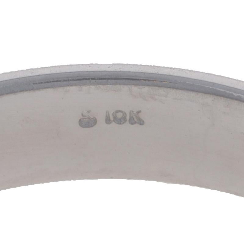 Weißgold Herren-Hochzeitsring - 10k Milgrain-Ring Größe 10 im Angebot 4