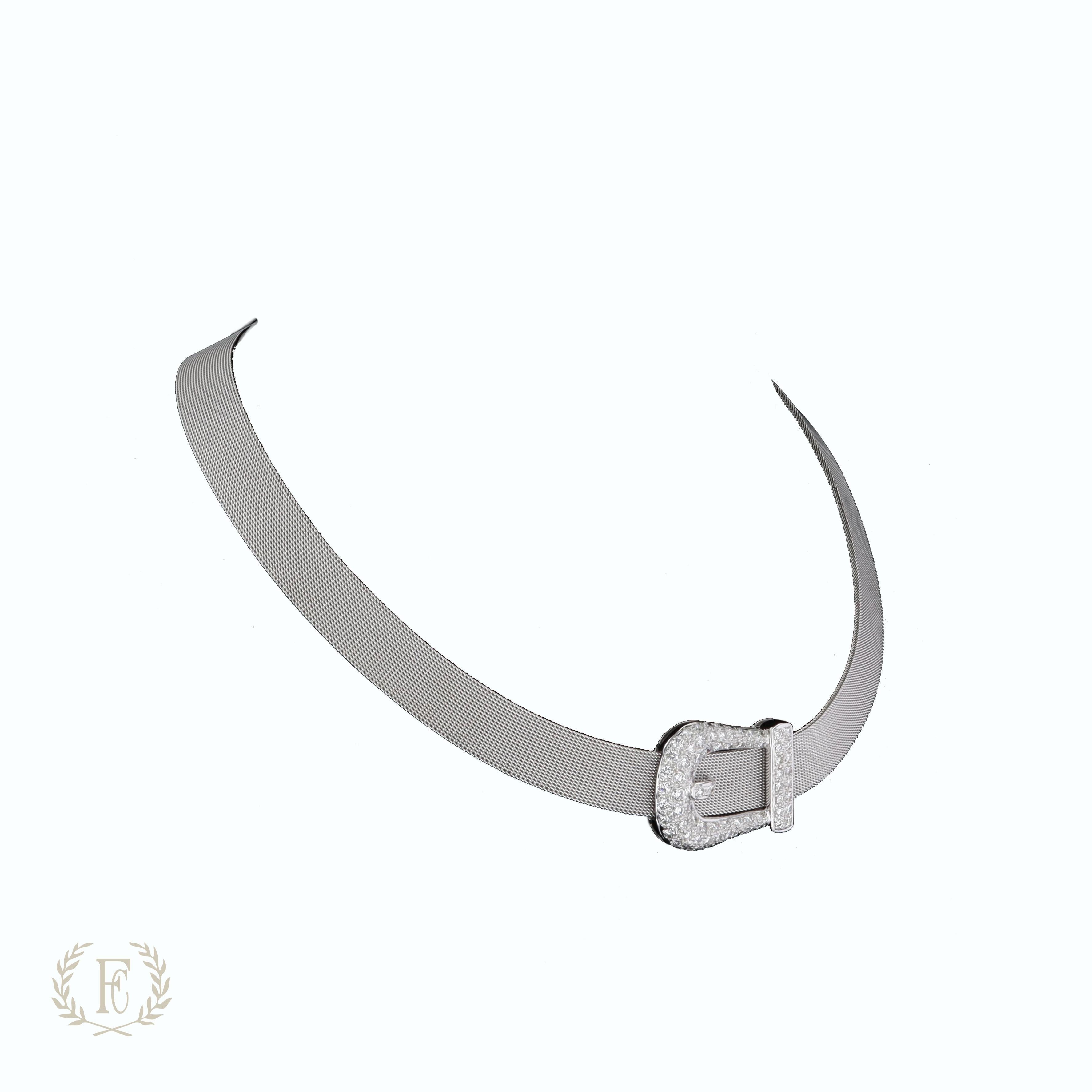 white gold mesh necklace