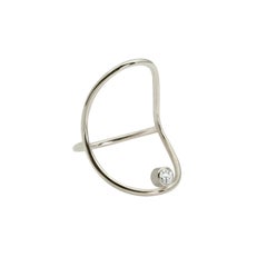 White Gold Minimalist Diamond Statement Ring