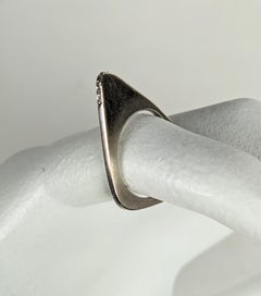 White Gold Modernist Ring, Diamond Accents