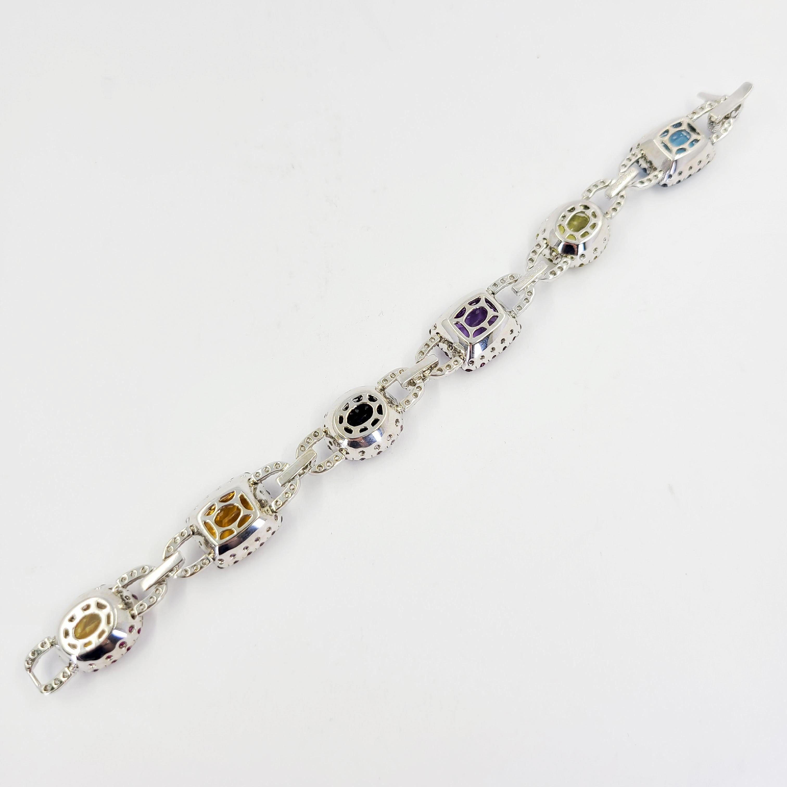 gold multicolor gemstone bracelet