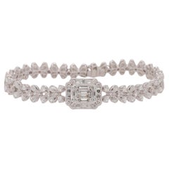 White Gold Natural Mixed Cut Diamond Bracelet