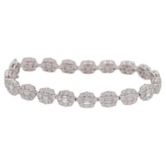 White Gold Natural Mixed Cut Diamond Bracelet