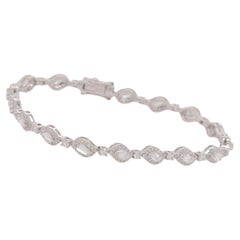 White Gold Natural Mixed Cut Diamond Bracelet