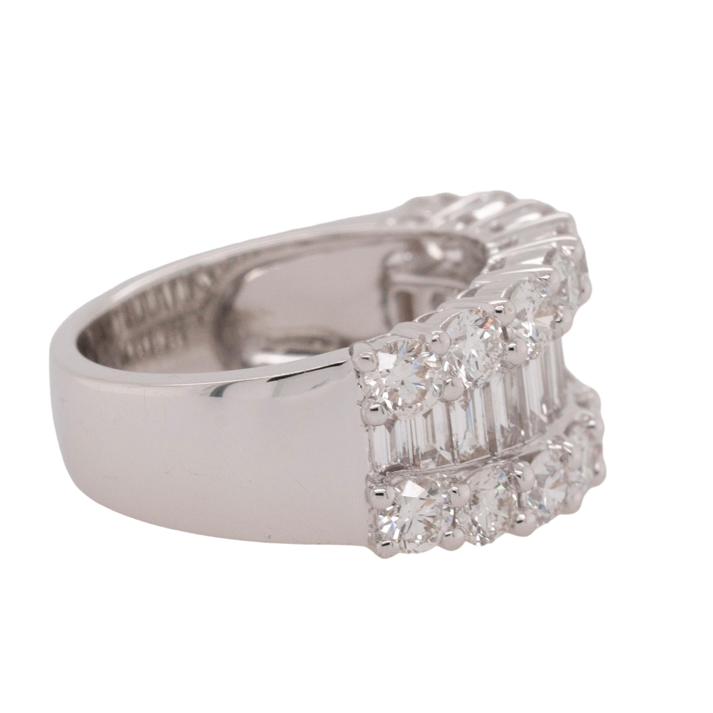 da uomo o donna Anello in oro bianco con diamanti naturali a taglio misto in vendita