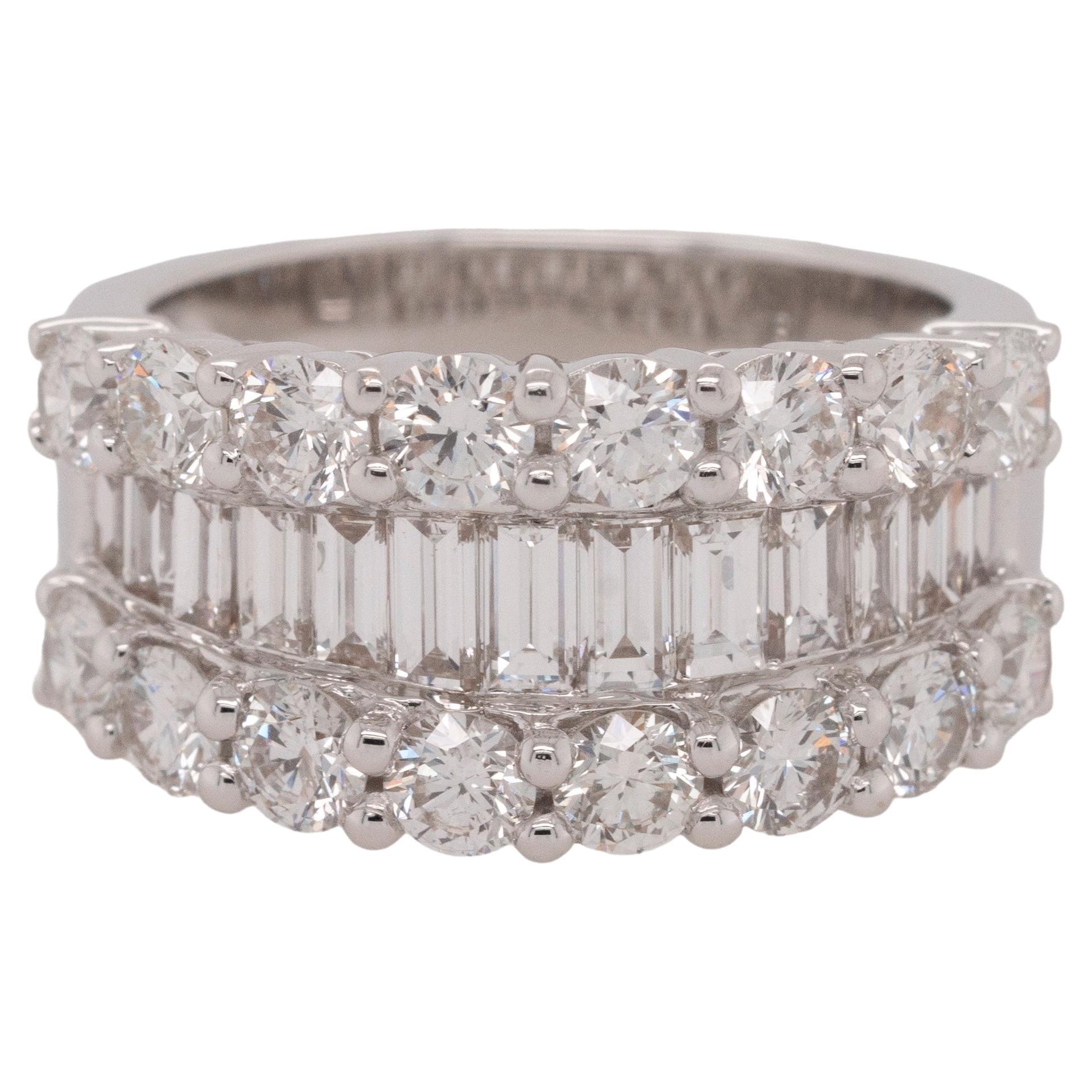 White Gold Natural Mixed Cut Diamond Ring