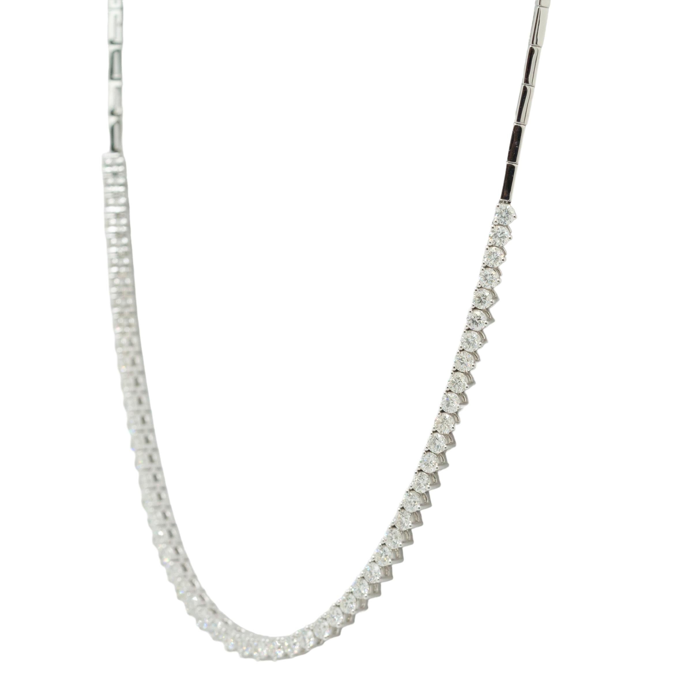 Taille ronde Or blanc  Collier de diamants ronds brillants naturels en vente