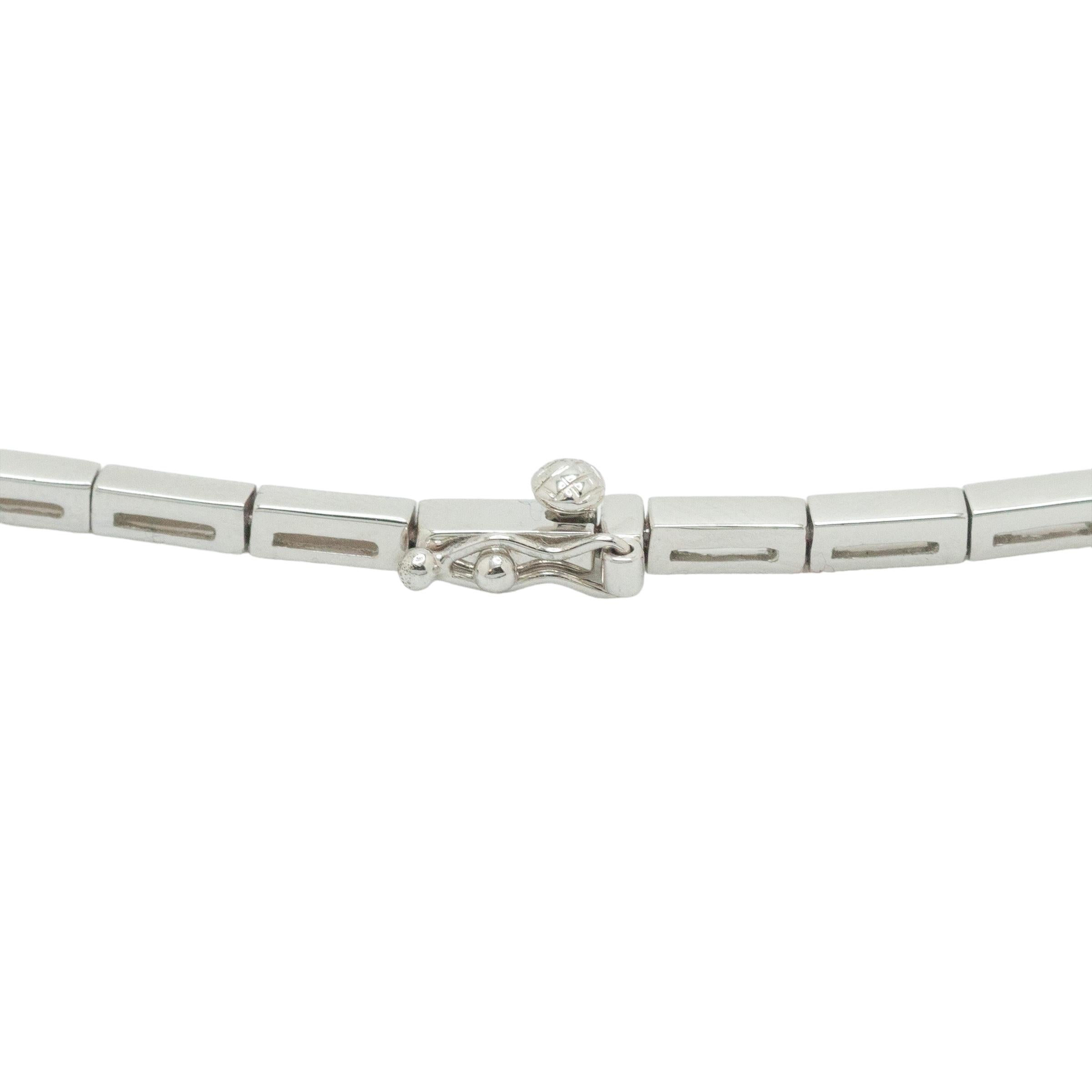 Or blanc  Collier de diamants ronds brillants naturels Neuf - En vente à Boca Raton, FL