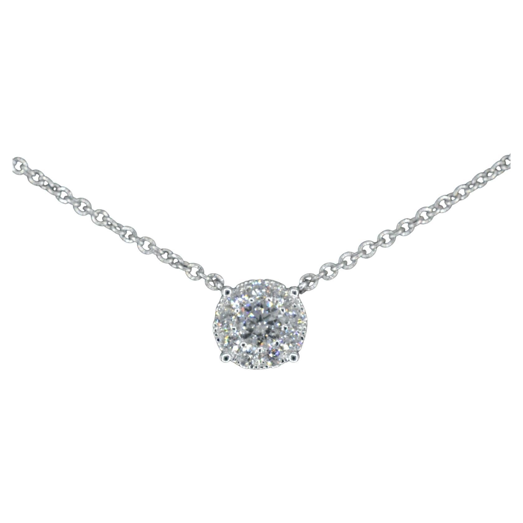 White Gold Necklace and Pendant Set with Brilliant Cut Diamonds