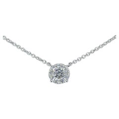 White Gold Necklace and Pendant Set with Brilliant Cut Diamonds