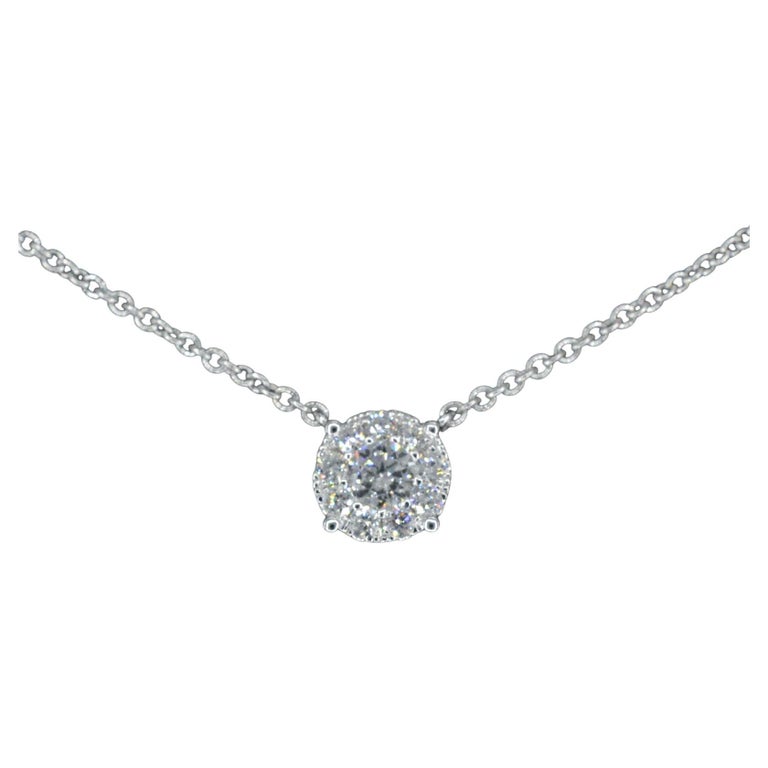 White Gold Necklace and Pendant Set with Brilliant Cut Diamonds For