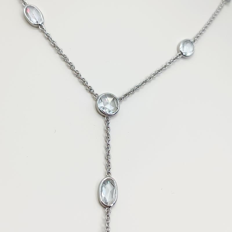 White Gold Necklace, Diamonds and Pearl For Sale 2